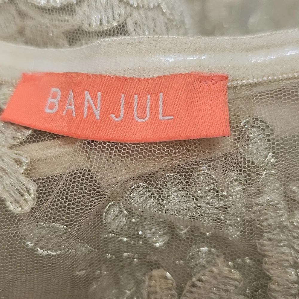 Banjul Womens Lace Mesh Grunge Gypsy Party Halter Crop Top - Picture 10 of 10